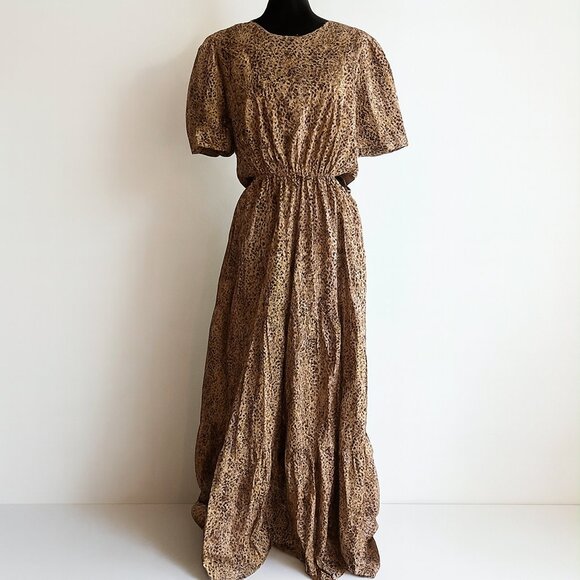 Wayf Dresses & Skirts - WAYF Plaza Cheetah Cut Out Tiered Women's Maxi Dress Size XS Anthropologie
